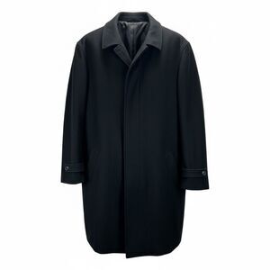 Lands’ End Black Wool Cashmere Blend Overcoat Men’s XL Classic Winter Coat